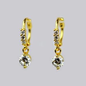 Gold cartilage hoop earrings, Small sterling silver huggie hoop earrings, Tiny good helix hoop
