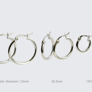 Thick huggie hoop earrings, Small sterling silver hoop earrings, Minimalist huggie hoops