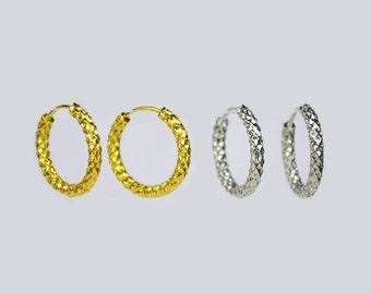 Gold Huggie Hoop Earrings Set • Small Gold Cartilage Hoop • Sterling Silver Helix Hoop Earrings