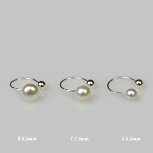 Sterling silver ear cuff non pierced earrings. Dainty boho freshwater pearl ear cuff. Helix ear cuff no piercing. Pearl cartilage earrings