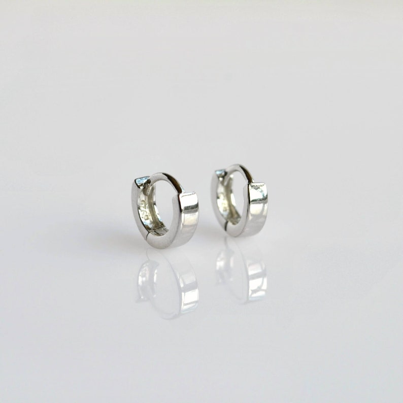 Small Sterling Silver Huggie Hoop Earrings Minimalist Hoop - Etsy
