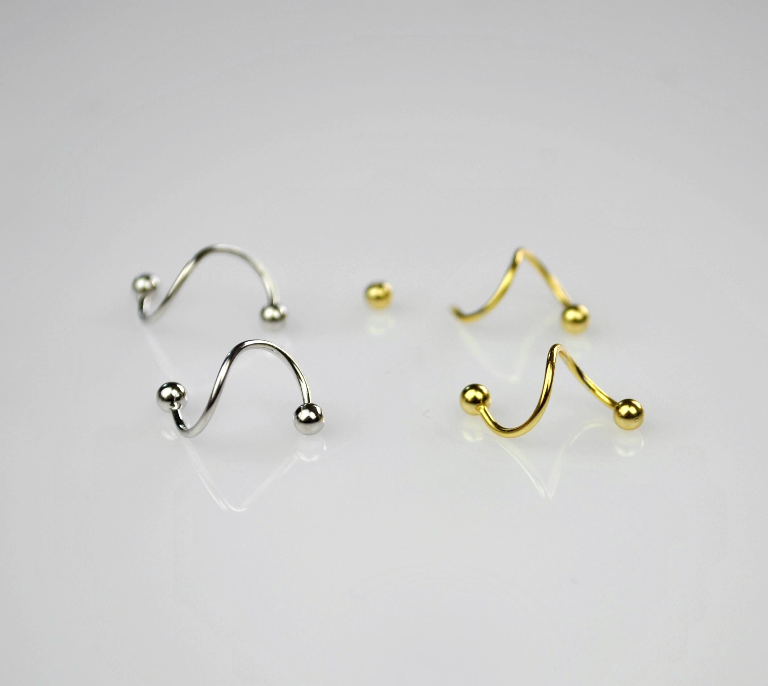 Sterling Silver Spiral Stud Earrings, Minimalist Gold Spiral