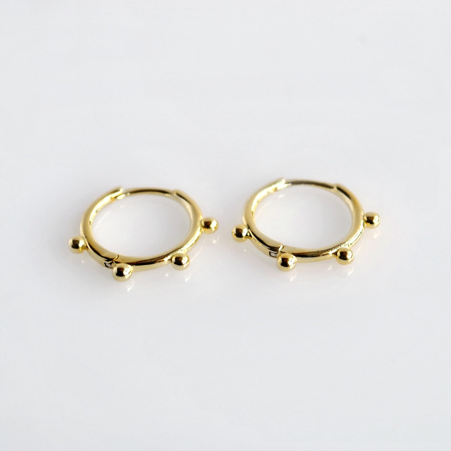 Small huggie hoop earrings. Gold huggie hoop earring set. | Etsy