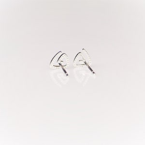 Sterling Silver Triangle Stud Earrings Minimalist Geometric Earrings image 5