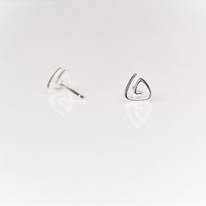 Sterling Silver Triangle Stud Earrings Minimalist Geometric Earrings image 4