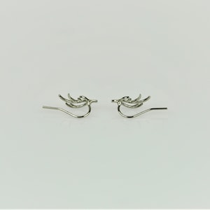 Deer Antler Ear Climber Earrings Sterling Silver Christmas Ear Crawler Statement Winter Ear Wrap Earrings image 9