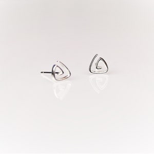 Sterling Silver Triangle Stud Earrings Minimalist Geometric Earrings image 3