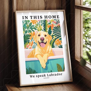 Tropical Labrador Art Print, Funny Dog Lover Gift image 2