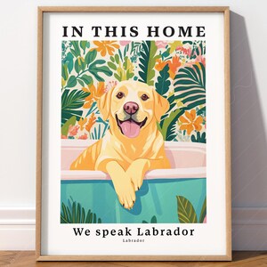Tropical Labrador Art Print, Funny Dog Lover Gift image 1