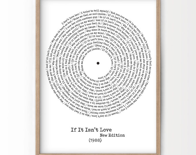 Personalized Song Lyric, Custom Music, Vinyl Lyrics, Album Cover, Favorite Music, Anniversary Present, Wedding Gift, Vinyl Record Wall Art