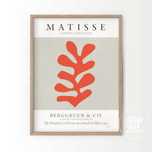 Matisse Poster, Matisse Leaf Print, Minimalist Wall Art, Neutral Print, Mid Century Modern, Christmas Gift