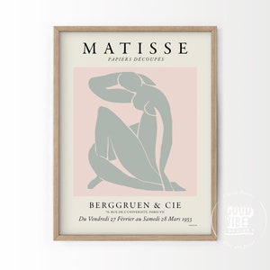 Henri Matisse Poster, Matisse Woman Body, Modern Print, Abstract Wall Art, Moma Poster, Faded Pink Print, Mid-Century Poster, Office Decor 3