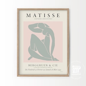 Póster de Henri Matisse, Cuerpo de mujer de Matisse, Impresión moderna, Arte mural abstracto, Póster del MoMA, Impresión rosa descolorido, Póster de mediados de siglo, Decoración de oficina 3