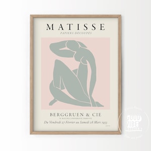 Henri Matisse Poster, Matisse Woman Body, Modern Print, Abstract Wall Art, Moma Poster, Faded Pink Print, Mid-Century Poster, Office Decor 3