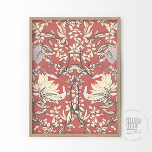Vintage Floral Poster, William Morris Print, Unique Floral Art, Flower Wall Decor, Women Office Decor, up to 24x36&quot;, 60x90cm  Christmas Gift