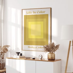 Yellow Wall Art, Modern Wall Decor, Minimalist Artwork, Colorful Decor, Apartment Decor, Neutral Wall Decor, Living Room, Above Bar Cart 2