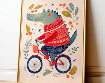 Crocodile Wall Art, Kids Room Decor, Cute Animal Poster, Nursery Print, Playroom Wall Decor 16