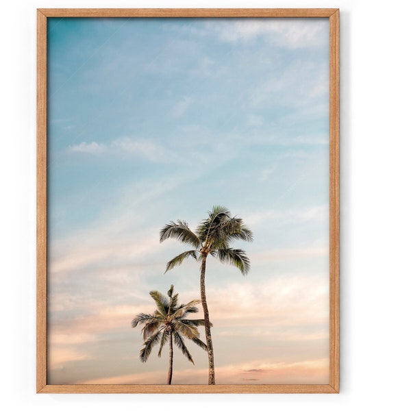 Palm Tree Art Print, Tropical Wall Art, California Palm Tree, Palm Photo Poster, Coastal Print, Boho Print, Beach Wall Decor, Surfing Ocean