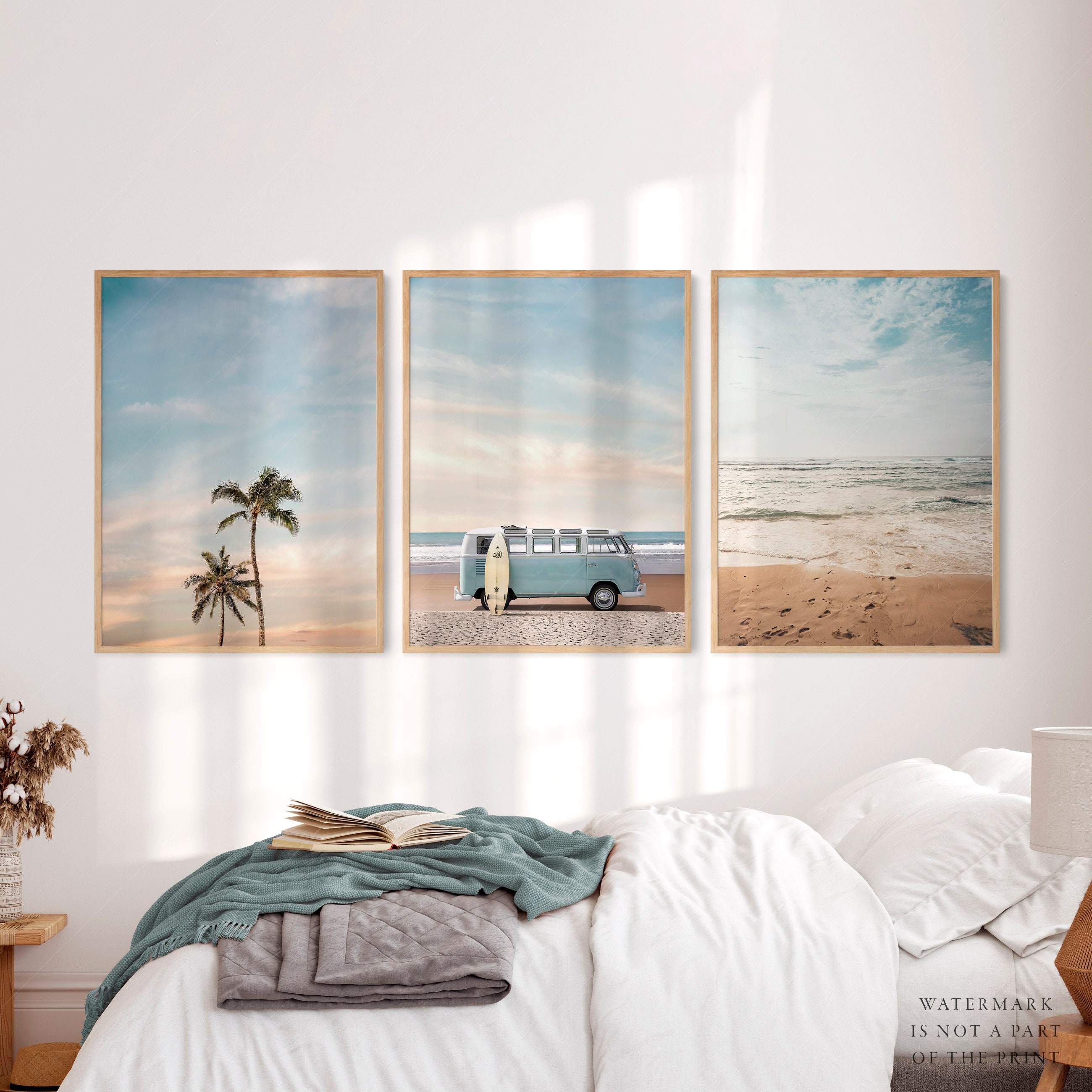 Set of 3 Beach Print Turquoise Van Print Palm Tree Photo - Etsy Canada