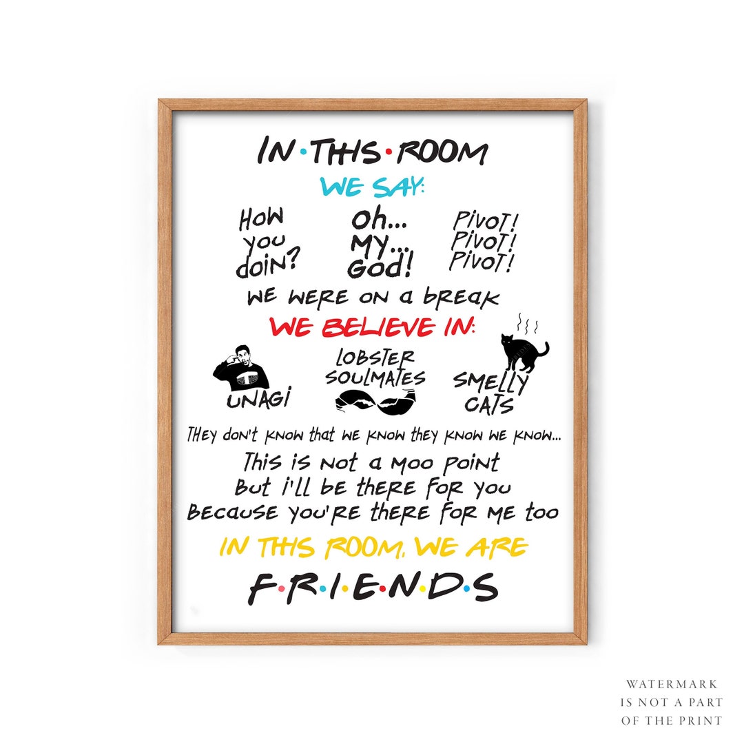 Friends TV Show Poster: Funny Quotes, Central Perk Art - Etsy, image size:1080x1080