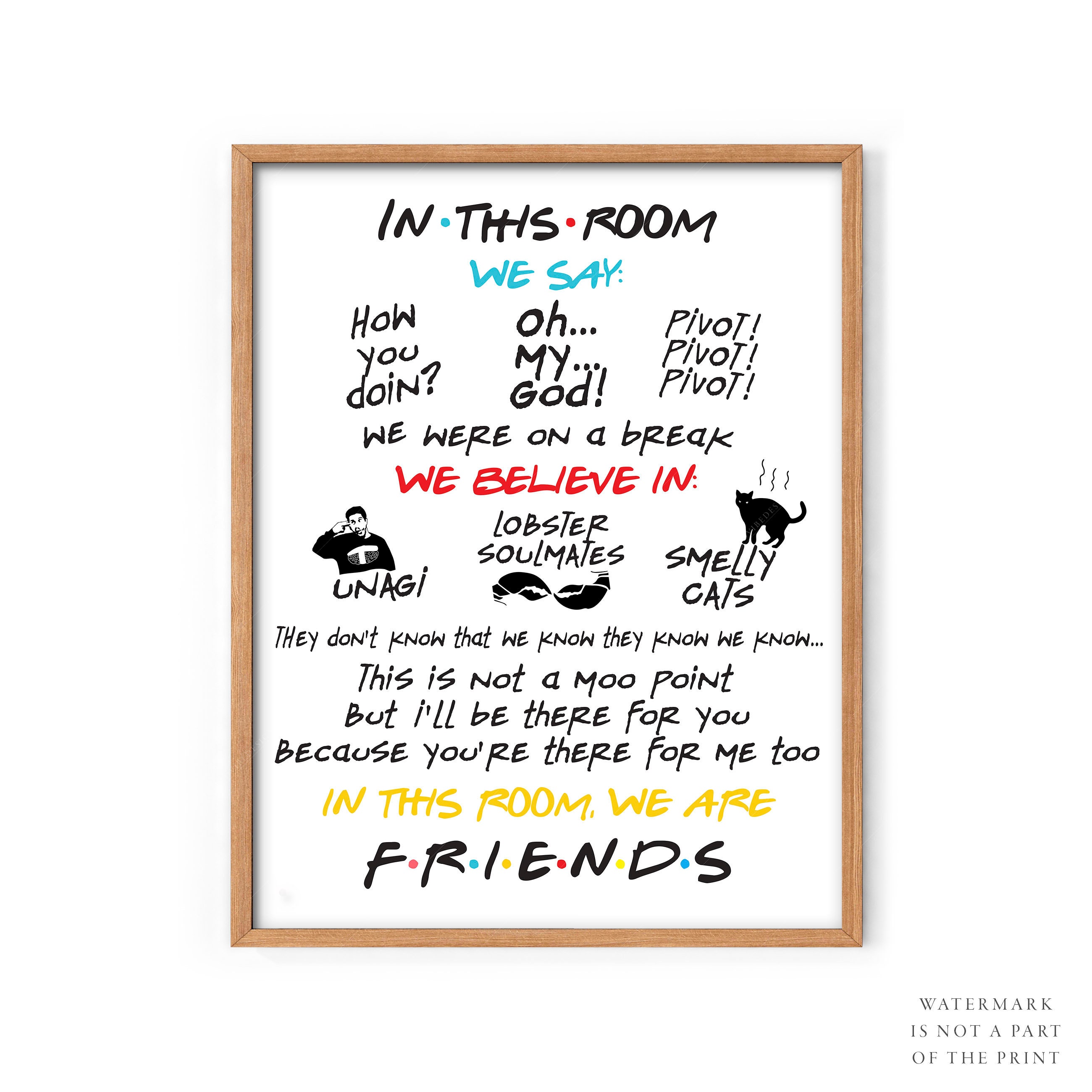 Midoro Friends TV Show Quote Poster - Unframed, Friends Quotes