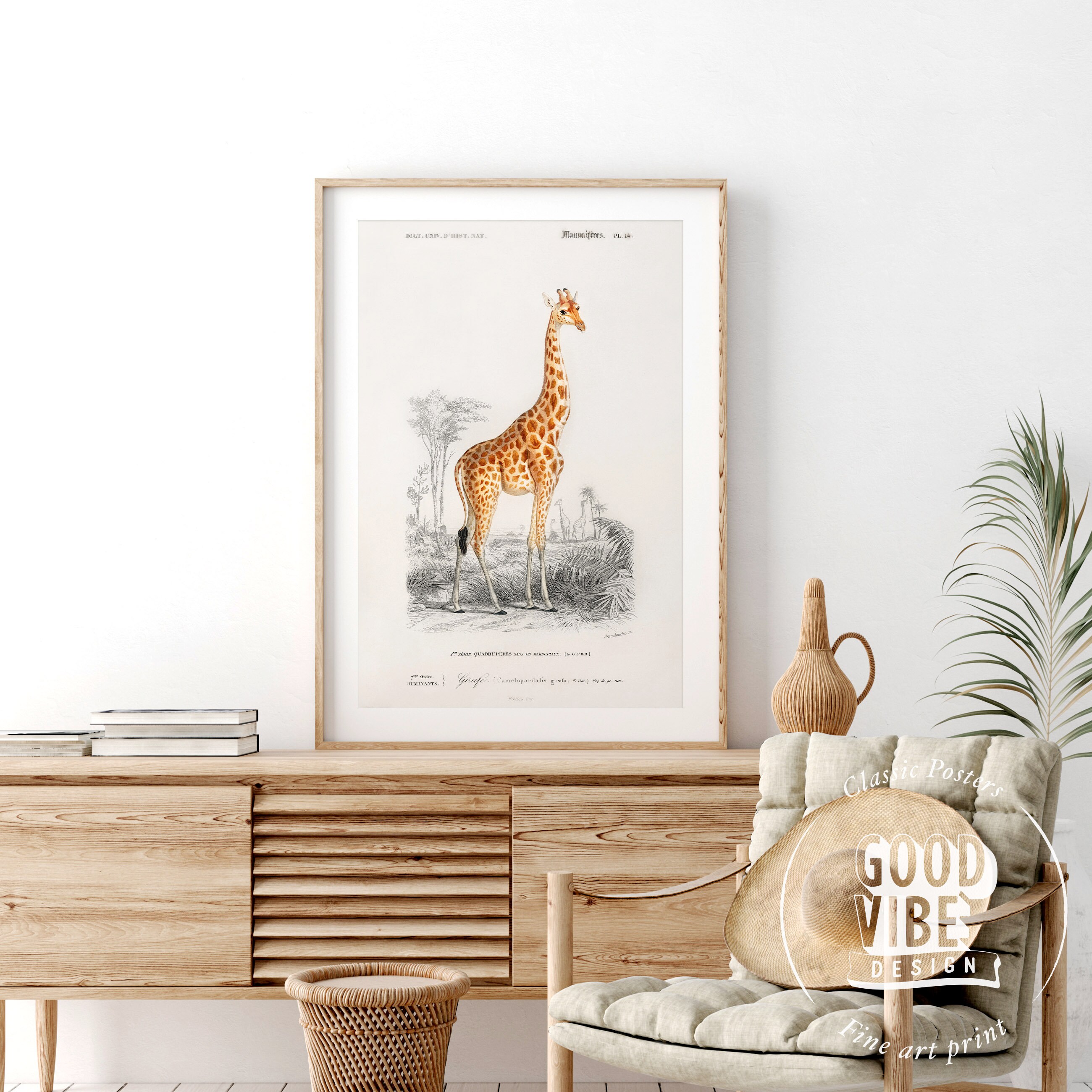 Giraffe Wandbild Kinderzimmer Giraffe Vintage Poster | Etsy