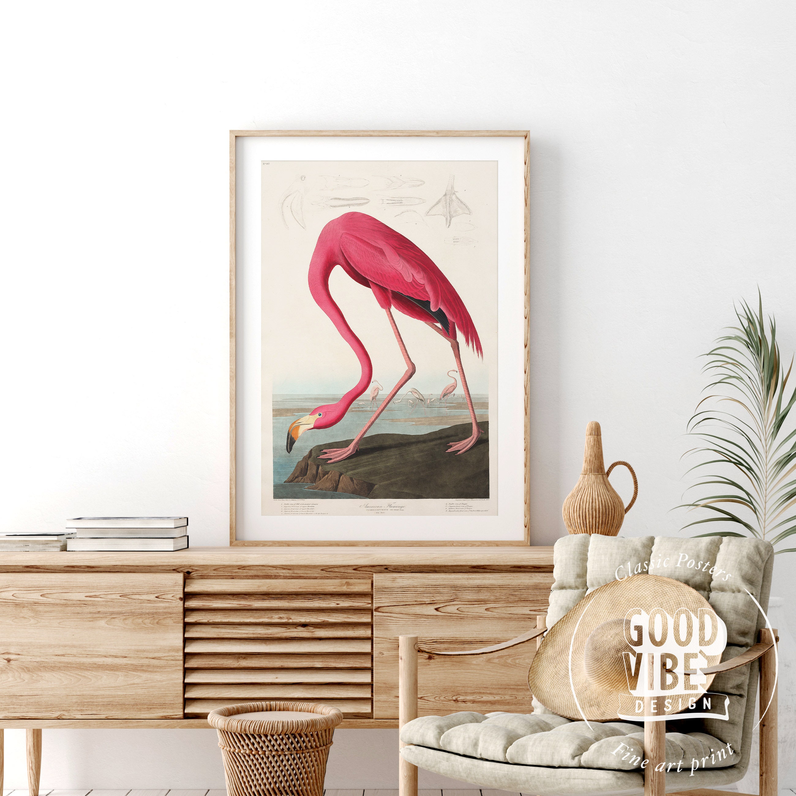 Bachaa Flamingo Set, Poppy Print