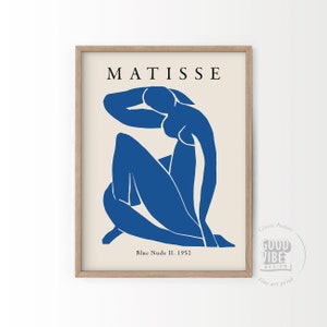Matisse Print, Henri Matisse Blue, Blue Wall Decor, Female Line Art, Woman Abstract Art, Anniversary Gift, Large Sizes, Minimalist Art