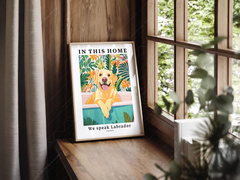 Tropical Labrador Art Print, Funny Dog Lover Gift image 2