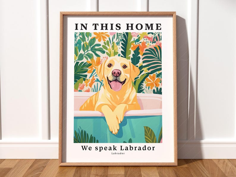 Tropical Labrador Art Print, Funny Dog Lover Gift image 8