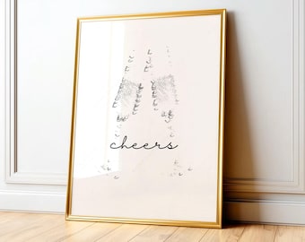 Minimalist Art Print: Cheers Celebration