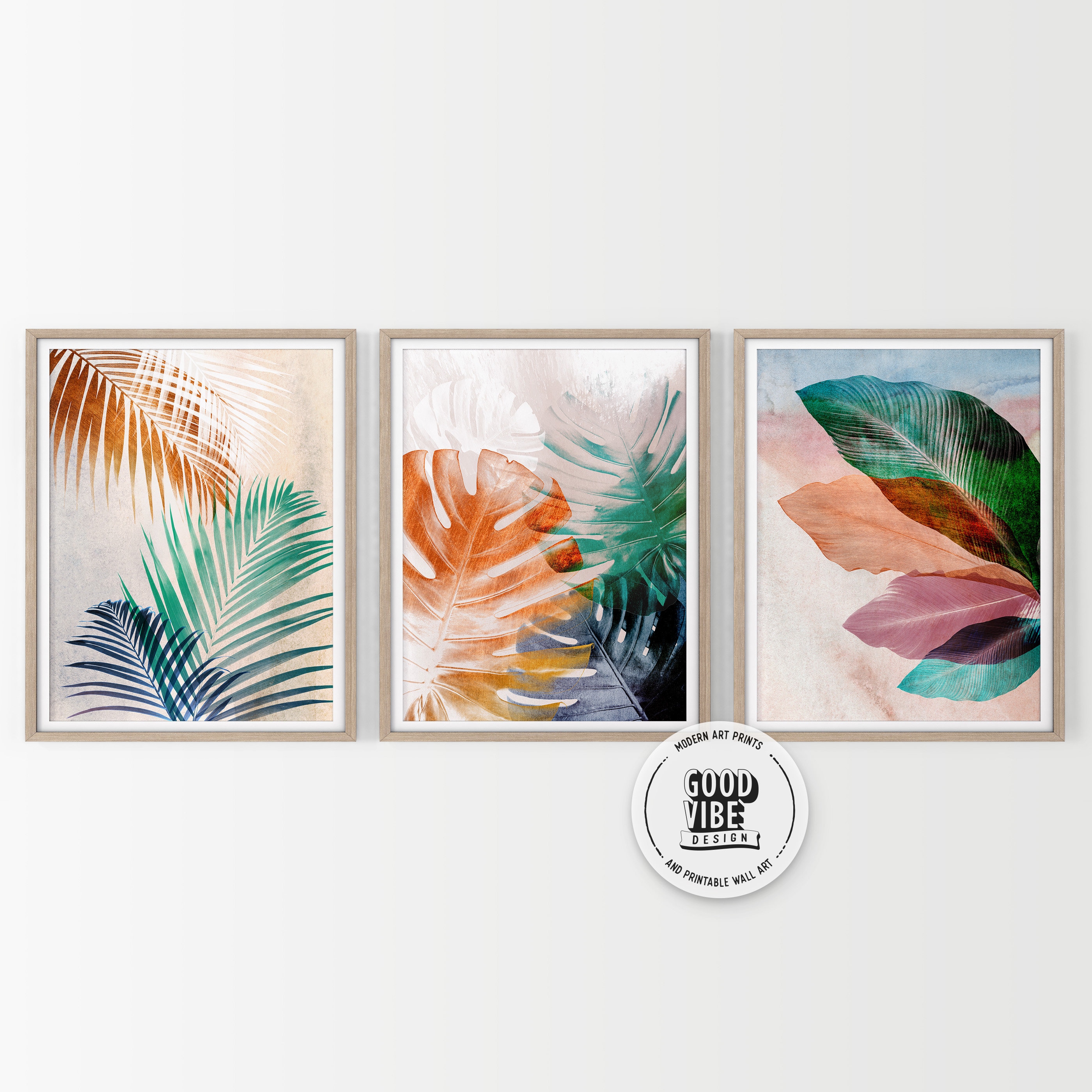 Set of 3 Wall Art Bedroom Wall Decor Orange Navy Blue Green Etsy Canada