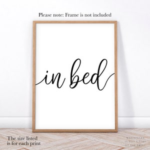 Let's Stay in Bed Sign, Bedroom Decor, Couple Gift, Above Bed, Cursive ...