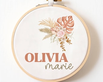 Patrón de punto de cruz personalizado, anuncio de nacimiento de bebé moderno, regalo de baby shower personalizado, descarga digital en PDF, decoración de guardería DIY