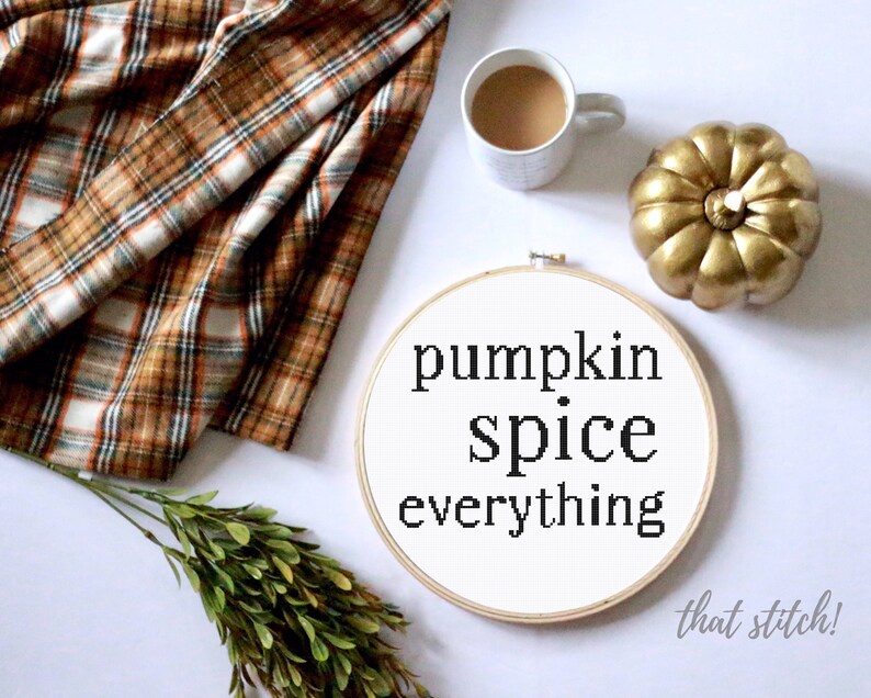 Pumpkin Spice Everything Counted Cross Stitch Pattern Fall - Etsy