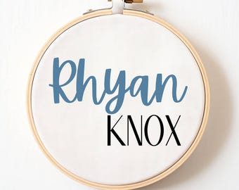 Custom Counted Cross Stitch Pattern, Modern Baby Birth Announcement, Personalized Baby Shower Gift, Digital Download PDF, DIY Nursery Decor