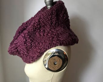 Purple Infinity Scarf, Chunky Knit | Marching Arrows Cowl