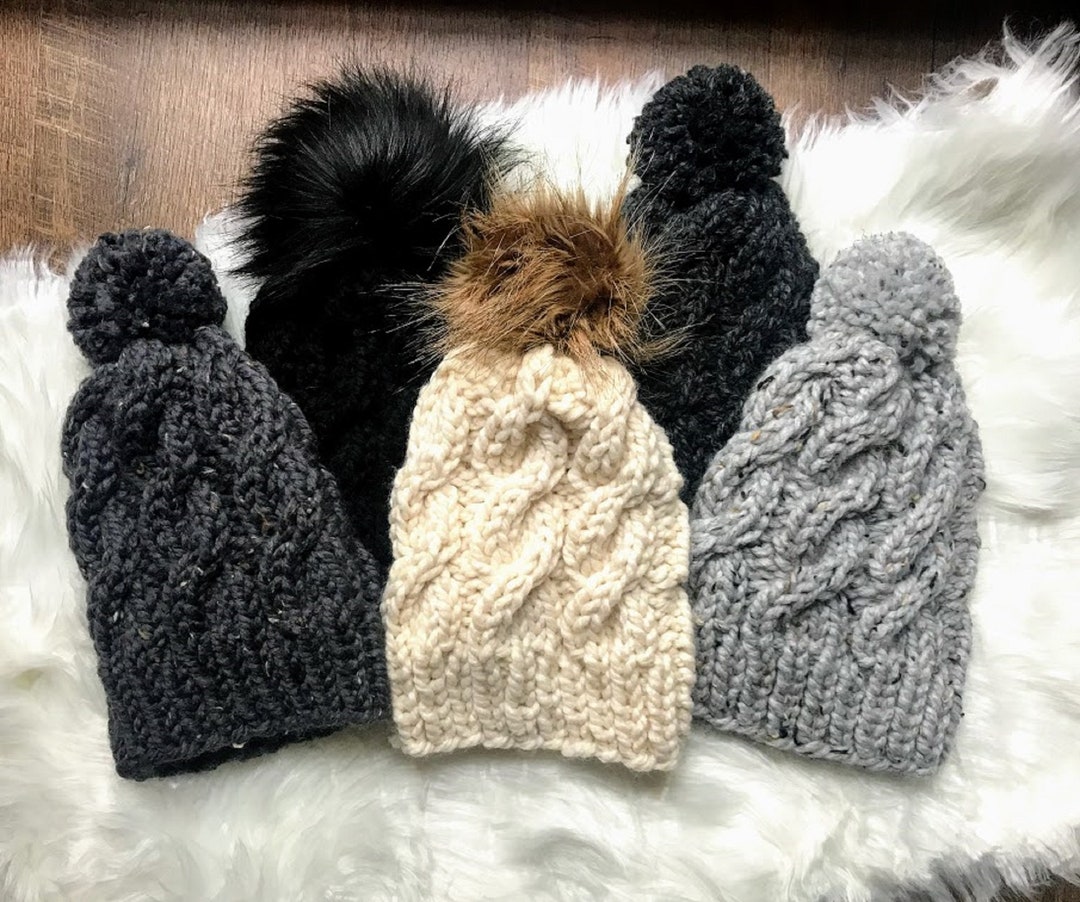 Chunky Cable Beanie | Knit Hat | the Chalet Cable - Etsy