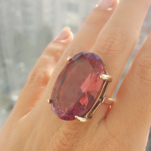 Turkish Ottoman Jewelry, Color Changing Center Gemstone, Ladies Alexandrite Ring, 925 Silver