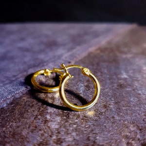 925 Silber Hoop Ohrringe, Minimalistische Gold Hoop Ohrringe, Damen Ohrringe Unzertrennlich aus dem echten Gold