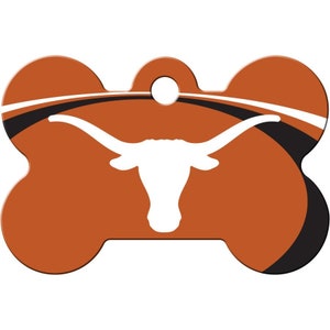 Texas Longhorns NCAA Pet ID Tag - Osso grande