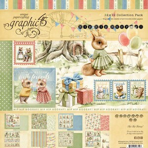 Graphic 45, hiep hiep hoera, papieren blok van 12 x 12