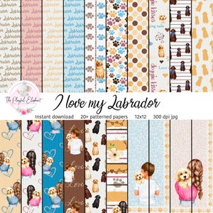 Labrador Digitales Scrapbook Papier