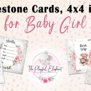 Cartes jalons bébé fille