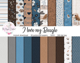Beagle Digitaal Scrapbook Papier