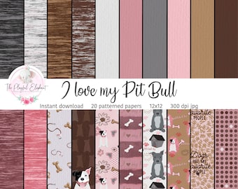 Pit Bull Digital Scrapbook Paper