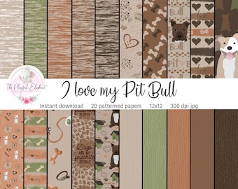 Pit Bull Digital Scrapbook Paper