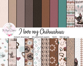 Chihuahua Digitaal Plakboek Papier