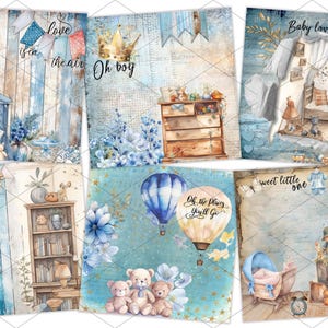 Oh Boy, Digital Scrapbook Paper, Baby Boy, Baby's first year, newborn