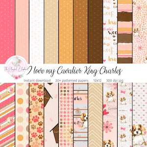 Cavalier King Charles Digital Scrapbook Paper